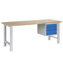  Dílenský stůl Weld se 3 zásuvkami, 84 x 150 x 80 cm, šedý