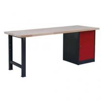  Dílenský stůl Weld se skříňkou 80 cm, 84 x 200 x 80 cm, antracit