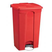  Plastový odpadkový koš Manutan, objem 90 l, červený