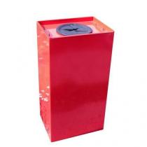  Kovový odpadkový koš Unobox na tříděný odpad, objem 100 l, červený