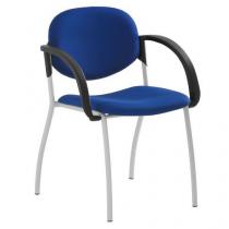  Konferenční židle Mandy Silver s područkami, modrá