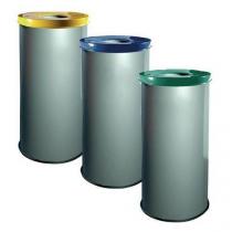  Sada 3 ks kovových odpadkových košů EKO na tříděný odpad, objem 3 x 45 l