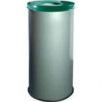  Kovové odpadkové koše EKO na tříděný odpad, objem 45 l, zelený