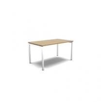  Rovný kancelářský stůl MOON U, 140 x 80 x 74 cm, bělený dub/bílá