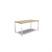  Rovný kancelářský stůl MOON U, 160 x 80 x 74 cm, bělený dub/bílá
