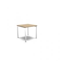  Jednací stůl MOON, 80 x 80 x 74 cm, bělený dub/bílá