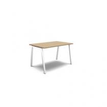  Rovný kancelářský stůl MOON A, 120 x 80 x 74 cm, rovné provedení, bělený dub/bílá