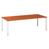  Konferenční stůl Alfa 420 s bílým podnožím, 240 x 100 x 74,2 cm, dezén třešeň