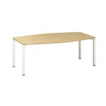  Konferenční stůl Alfa 420 s bílým podnožím, 200 x 110 x 74,2 cm, dezén divoká hruška