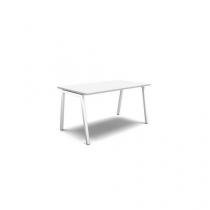  Rovný kancelářský stůl MOON A, 140 x 80 x 74 cm, rovné provedení, bělený dub/bílá