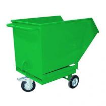  Pojízdný výklopný kontejner s kapsami pro vysokozdvižný vozík, objem 250 l, zelený