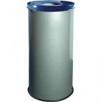  Kovové odpadkové koše EKO na tříděný odpad, objem 45 l, modrý