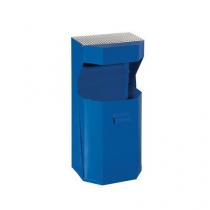  Kovový venkovní odpadkový koš Chafer s popelníkem, objem 50 l, modrý