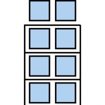  Paletový regál Cell, přístavbový, 462,6 x 180 x 90 cm, 7 800 kg, 3 patra, modrý