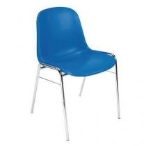  Plastová jídelní židle Manutan Expert Chrome, modrá