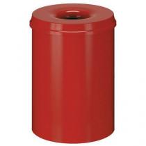  Kovový samozhášecí odpadkový koš Hole, objem 15 l, červený