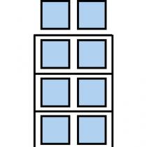  Paletový regál Cell, přístavbový, 462,6 x 180 x 110 cm, 7 800 kg, 3 patra, modrý