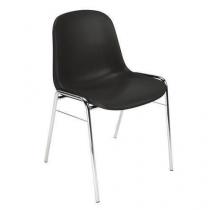  Plastová jídelní židle Manutan Chrome, černá