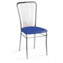 Kožená jídelní židle Neron Chrom, modrá