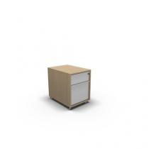  Mobilní kontejner MOON, 56 x 42,8 x 60 cm, 2 zásuvky, bělený dub/bílá