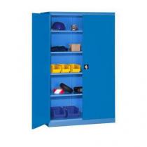  Kovová dílenská skříň, 199 x 100 x 50 cm, modrá/modrá