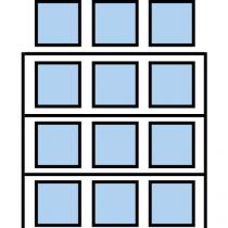  Paletový regál Cell, přístavbový, 462,6 x 270 x 110 cm, 9 000 kg, 3 patra, modrý