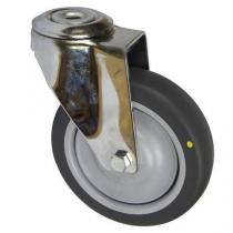  Antistatické gumové přístrojové kolo se středovým otvorem, průměr 125 mm, otočné, kuličkové ložisko