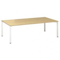  Konferenční stůl Alfa 420 s bílým podnožím, 240 x 120 x 74,2 cm, dezén divoká hruška