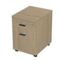  Mobilní kancelářský kontejner Set, 63 x 43 x 54 cm, 2 zásuvky, dezén světlé dřevo