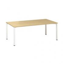  Konferenční stůl Alfa 420 s bílým podnožím, 200 x 100 x 74,2 cm, dezén divoká hruška