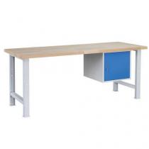  Dílenský stůl Weld se skříňkou 41 cm, 84 x 200 x 80 cm, šedý