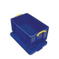  Plastový úložný box s víkem na klip, modrý, 64 l