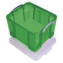  Plastový úložný box s víkem na klip, zelený, 35 l
