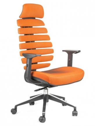 Kancelářské židle Node - Kancelářská židle FISH BONES PDH černý plast, oranžová SH05