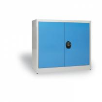 Plechová skříň, 800x920x400 mm, 1 police, šedá/modrá