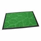  Zelená textilní gumová čistící vstupní rohož FLOMA Leaves - délka 45 cm, šířka 75 cm a výška 1 cm
