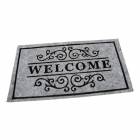  Šedá textilní vstupní rohož FLOMA Welcome - Deco - délka 33 cm, šířka 58 cm, výška 0,3 cm