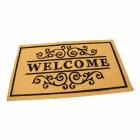  Žlutá textilní vstupní rohož FLOMA Welcome - Deco - délka 45 cm, šířka 75 cm, výška 0,3 cm