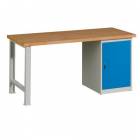  Dílenský stůl Weld se skříňkou 80 cm, 84 x 170 x 68,5 cm, šedý
