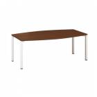  Konferenční stůl Alfa 420 s bílým podnožím, 200 x 110 x 74,2 cm, dezén ořech