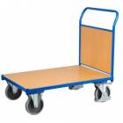  Plošinový vozík s madlem s plnou výplní, do 500 kg, 101,5 x 132,5 x 80 cm, modrý
