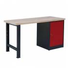  Dílenský stůl Weld se skříňkou 80 cm, 84 x 150 x 68,5 cm, antracit