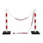  Plastové zahrazovací sloupky Ping s řetězem, výška 90 cm, 2 ks, bílé/červené