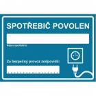 Informační bezpečnostní tabulky - Spotřebič povolen, plast