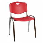  Plastová jídelní židle ISO Chrom, červená