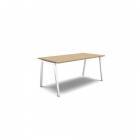  Rovný kancelářský stůl MOON A, 160 x 80 x 74 cm, rovné provedení, bělený dub/bílá