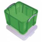  Plastový úložný box s víkem na klip, zelený, 35 l