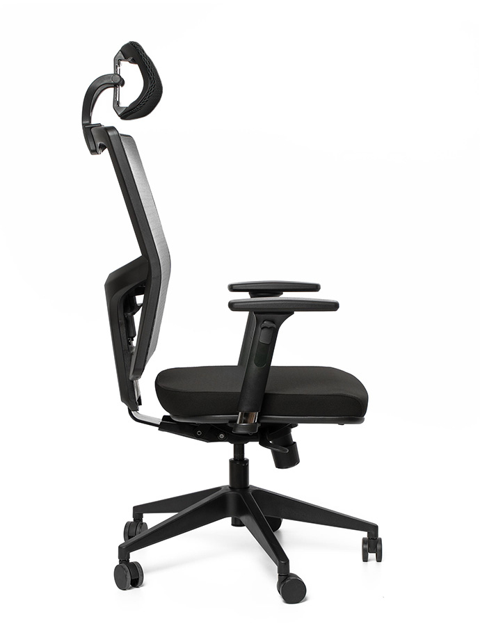 Kancelářská židle X5 černá E1/šedá G51/černá G52 4M F černý plast s podhlavníkem