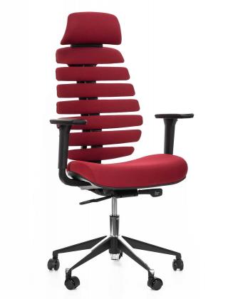 Kancelářská židle Node Kancelářská židle FISH BONES PDH černý plast, 26-23 vínová, 3D područky