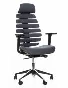 Kancelářská židle Node Kancelářská židle FISH BONES PDH černý plast, tmavě šedá 26-60-5, 3D područky